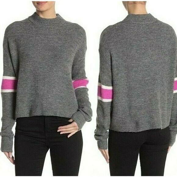 h Women Mock Neck Pullover Long Sleeve Knitted Sweater - Picture 1 of 11